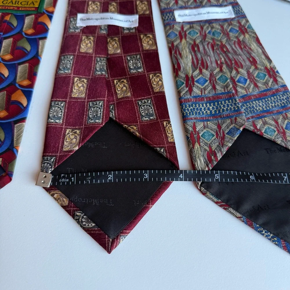Lot of 3 Vintage Silk Tie J. Garcia Collector’s Edition Metropolitan Museum Art